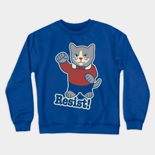 Resist! Cat with raised fist Crewneck Sweatshirt